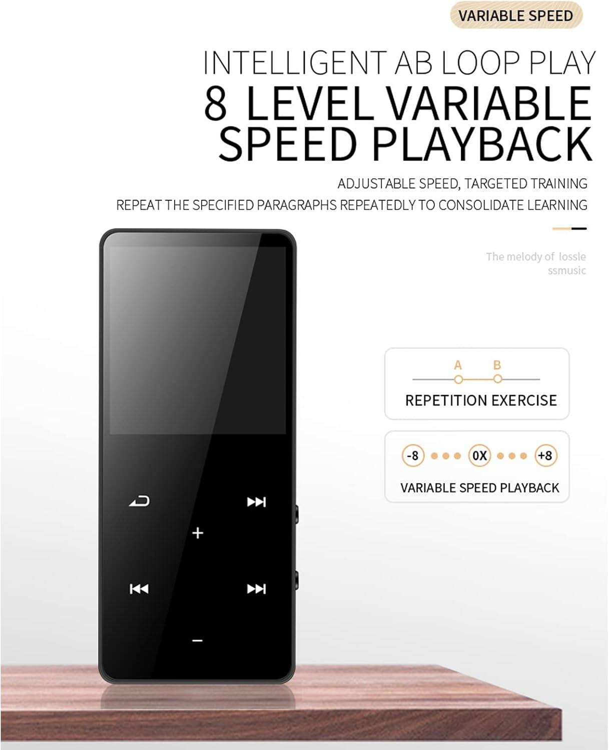 Jectse MP3 MP3 MP4 1.8 inch, MP3 Player with Bluetooth, Player Portable Player with HiFi Lossless Sound Player