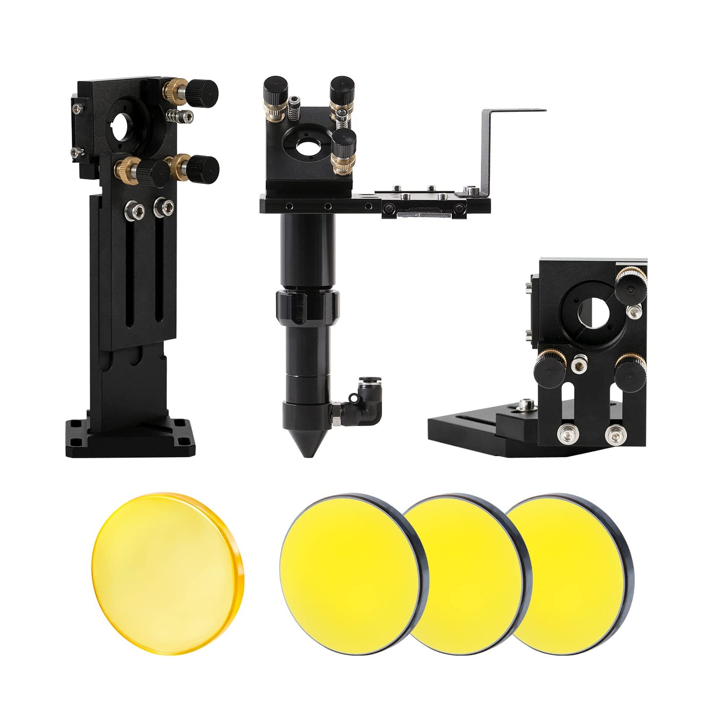 Cloudray C Series CO2 Head Set with 1 PCS USA CVD Focus Lens D20mm FL63.5mm and 3 PCS Si Mirrors D25mm (Set A)
