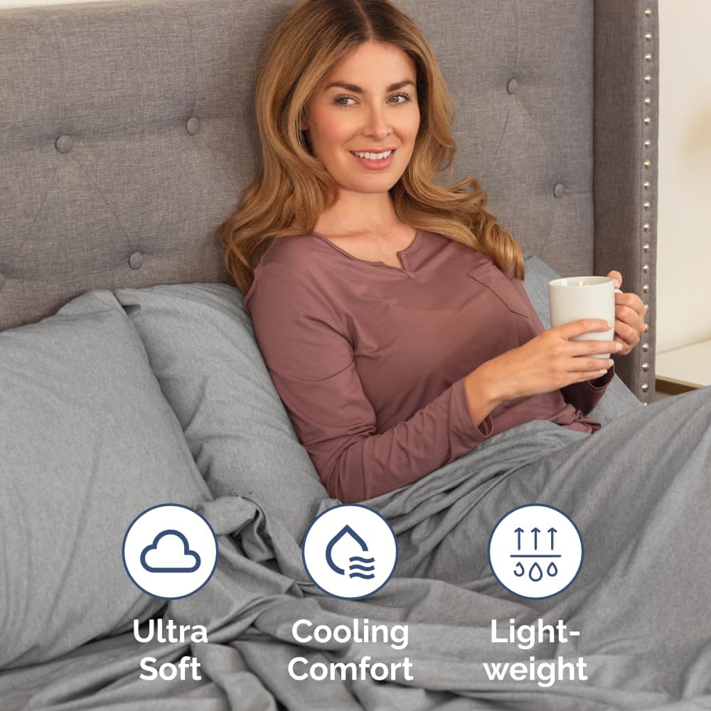 Skiennix Body Pillowcases Set of 2 | 20x54 Soft Covers for Side Sleepers - Comfy, Wrinkle-Free, Machine Washable in Heathered Grey