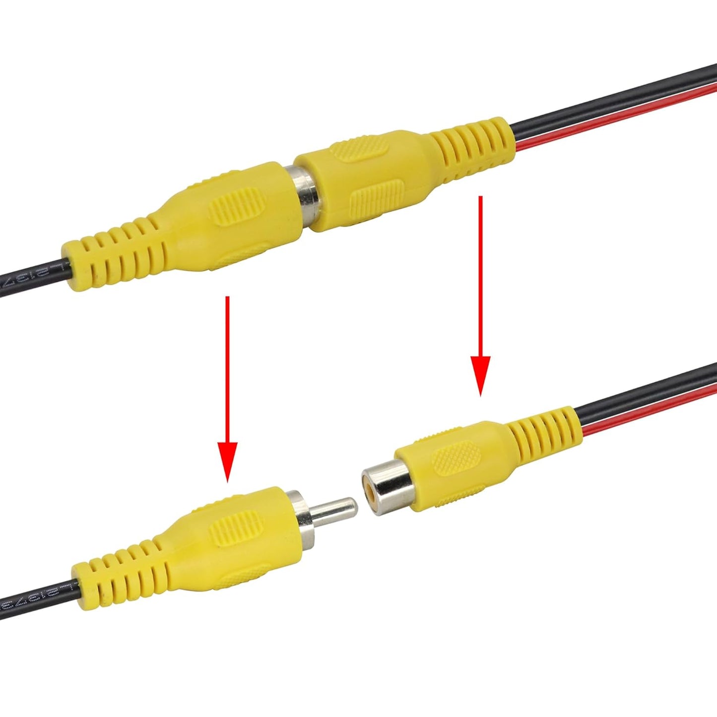 HCFeng 2.5mm 2.5mm Male[4 Camera[2.4M/7.8ft][2pack] to RCA Cable AV-in Pole] to RCA Female Cable with Trigger for GPS