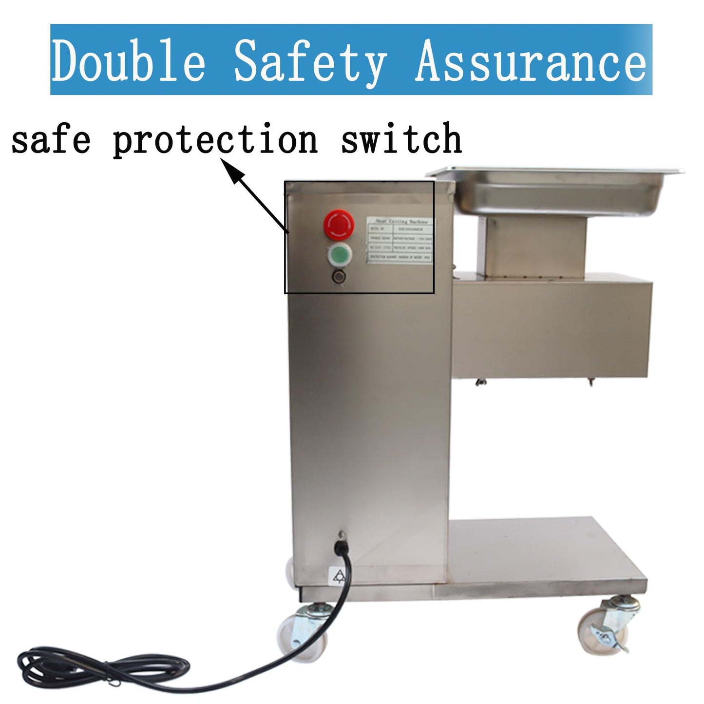 HQHAOTWU Commercial Stainless Steel Meat Slicer Body for 110V QE Meat Cutting Machine Cutter Standard Feed Port