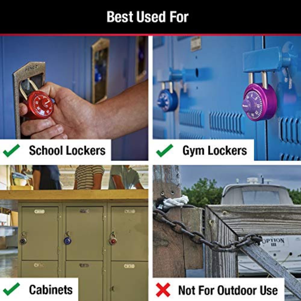 Master Lock 1530DCM Locker Lock Combination Padlock, 1 Count (Pack of 1) Colors May Vary