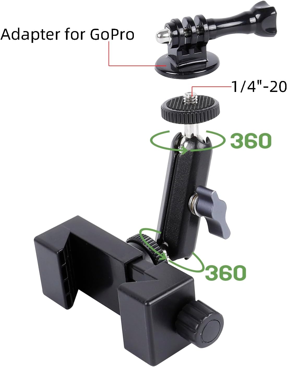FPN Insta360, Cell Phone Fence Mount for iPhone, GoPro, and Other Action Cameras, Mevo Start for Baseball Softball