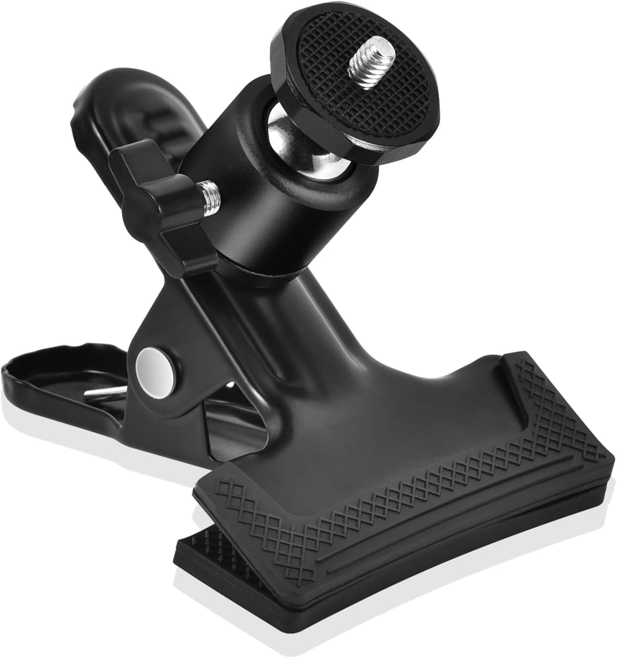 UTEBIT 360 Heavy Duty Tripod Camera Mount Clip with Swivel Mini Ballhead, Black Spring Clamp for DSLR Video Photoshoot
