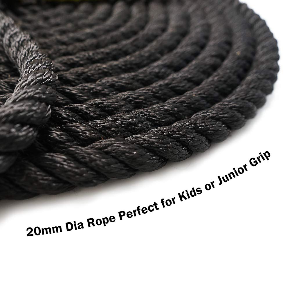 Aoneky 30ft Battle Rope, 7/8" Diameter Nylon Training Rope with Rubber Handles, for Home Gym Fitness Workout, Beginner & Youth Exercise Equipment