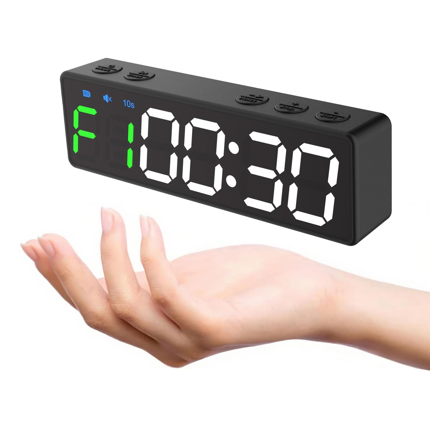 Mini Portable Gym Timer Clock, Large LED Digital Display Screen, Powerful Magnet, Powerful Battery, Count up/Down, Stopwatch, Exercise Interval Timer, Eight Fitness Modes, Suitable for Home and Gym
