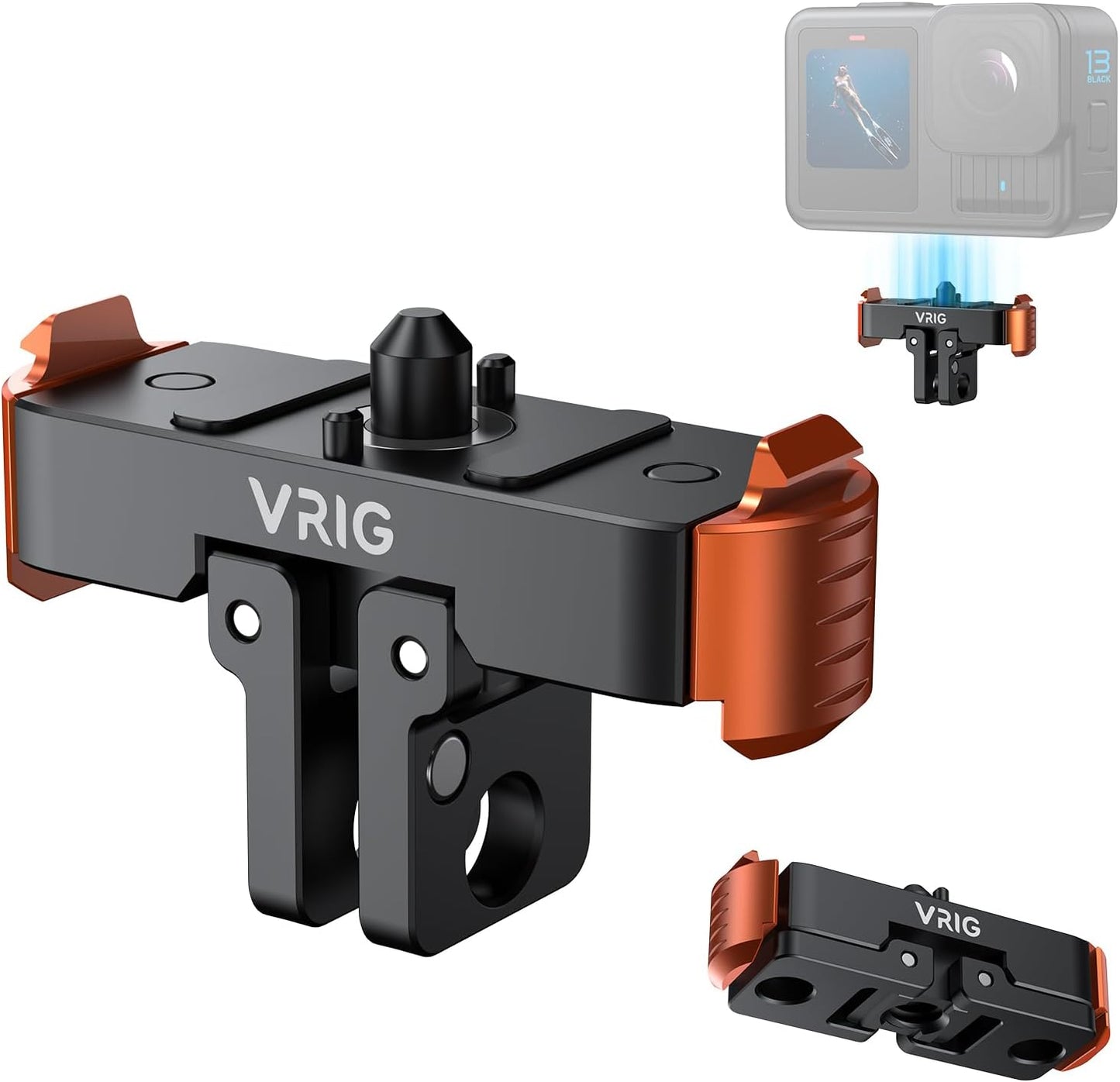 VRIG Direct 13 1/4 13 VRIG Magnetic Quick Release Mount for Hero Fast Detach Adapter with Screw Interface, Secure Go