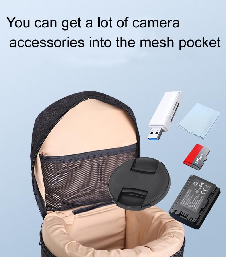 LB3 100-400mm 100-500 70-200 180mm 600 70-300mm 90mm 70-200mm Nicama Deluxe Water-Resistant Camera Lens Pouch Case
