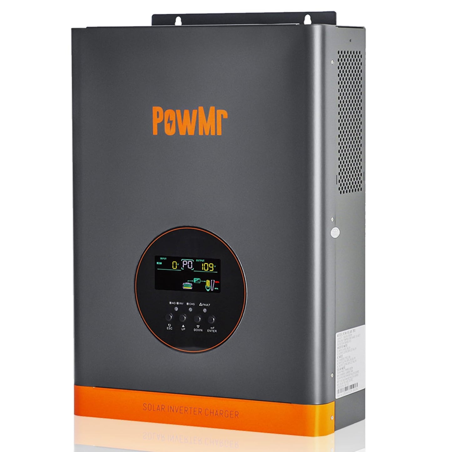 PowMr Solar Inverter 3000W 24V, Peak 9000W, Low-Frequency Pure Sine Wave Inverter 24V to 110V Built-in 60A MPPT Controller, fit for Lead-Acid Lithium Battery and Support Utility/Solar Charge