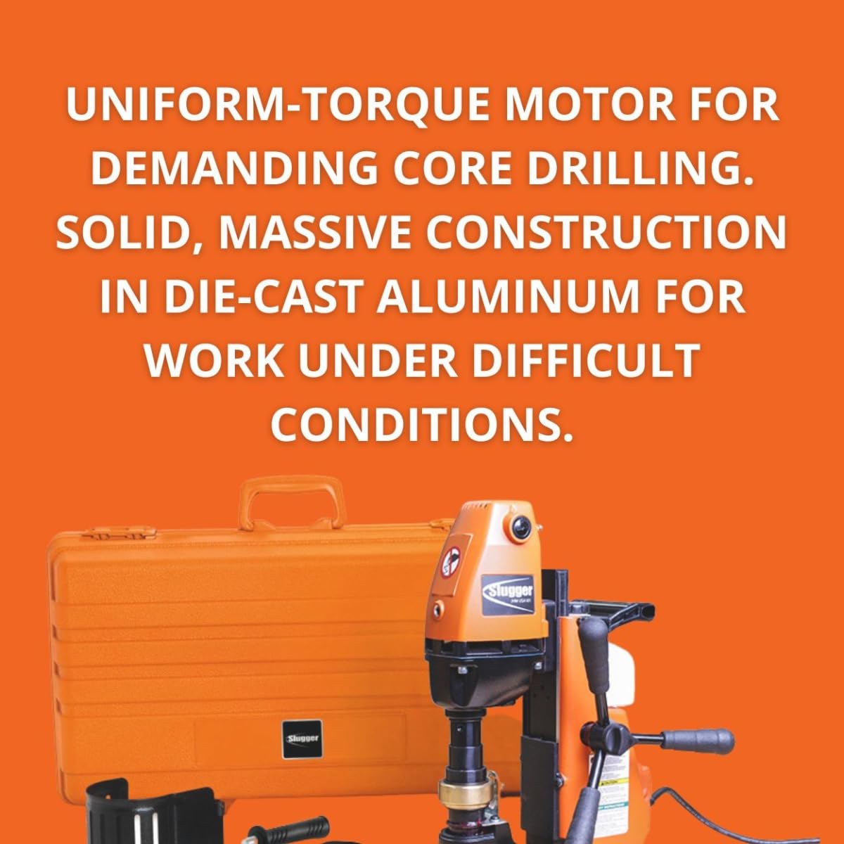 Fein JHM USA 101 Magnetic Base Drill with Uniform-Torque Motor and Integrated Coolant Tank for Metal Drilling - 1,050W, 1-1/2" HSS Cutter Max. Diameter, 2" Cutter Drilling Depth - 72725261124