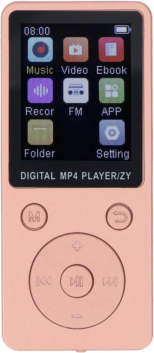 Fabater MP3 5.0 64GB 1.8 Inch MP3 Player, Bluetooth Builtin Screen Bluetooth Player, Portable Music with Speaker, Photo