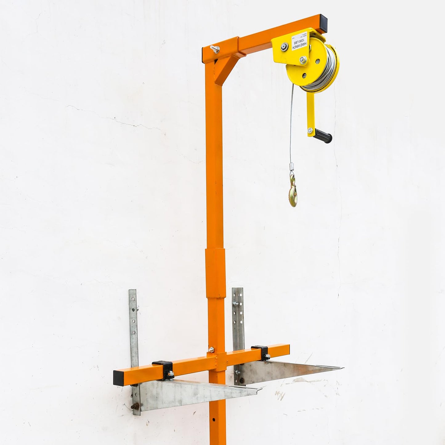 50 FT Air Conditioner Lifting Tool, 400 LBS Load Capacity, Air Conditioner Lifting Cranes with Rope in Hand Winch, Stainless Stee Lifting Crane Tool with Hanger Bracket Pulley, Corrosion Resistant