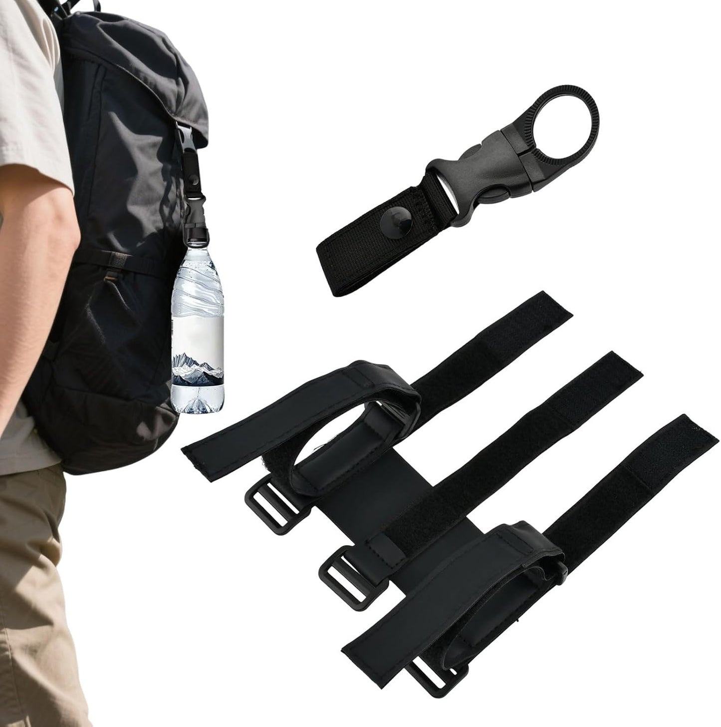 Lixternum Portable Speaker Mount for Bike, Waterproof Hook and Loop Fastener Strap Holder, Adjustable Strap Bike