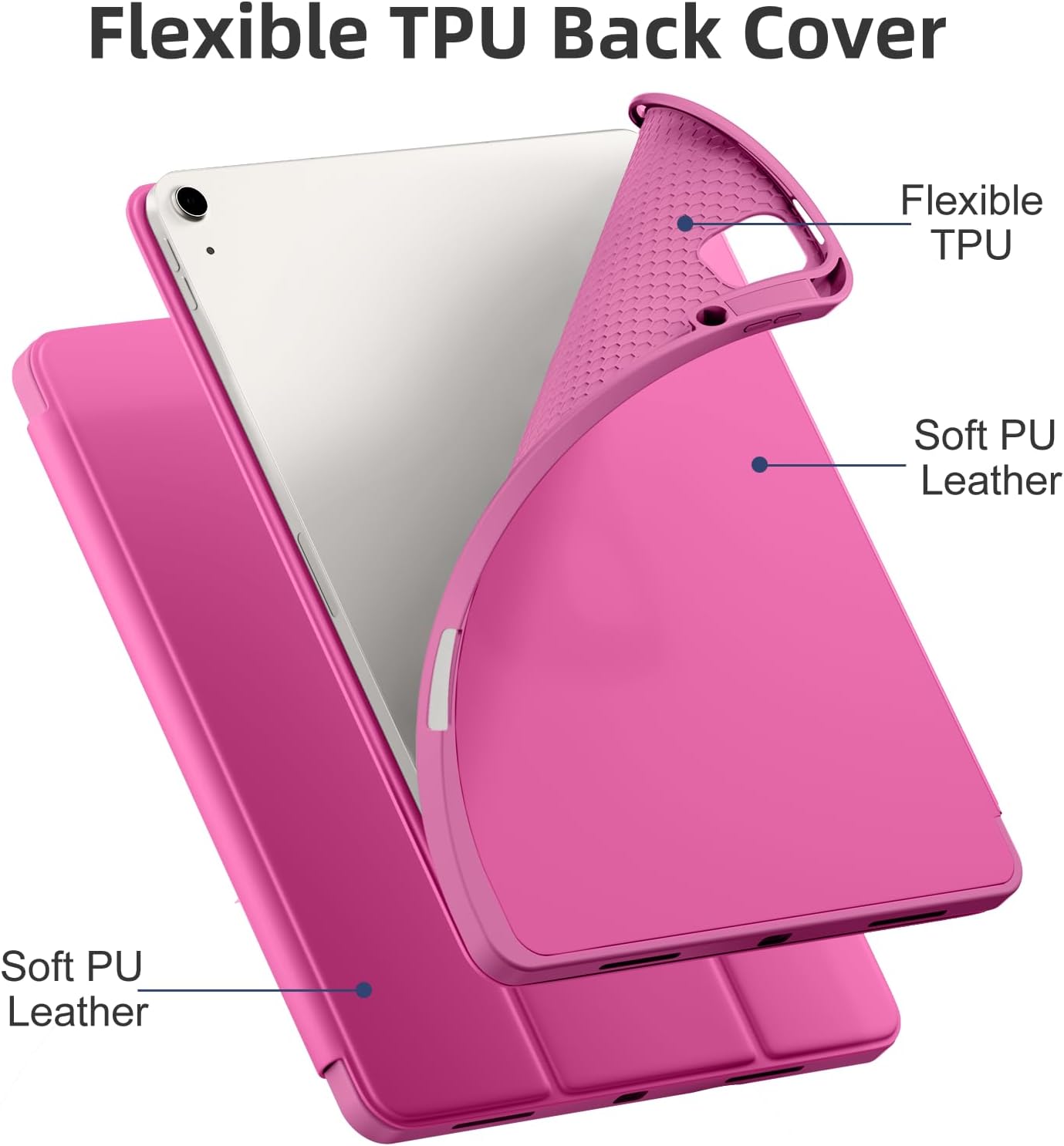 Akkerds 13 Inch (M4/M3/M2) 2026/2025/2024 13 Compatible for iPad Air Case with Pencil Holder, Trifold Stand Protective