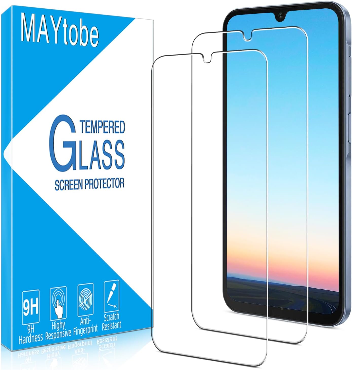 [2-Pack A17 5G A16 5G MAYtobe Screen Protector Designed for Samsung Galaxy / Tempered Glass, Bubble Free, Anti Scratch