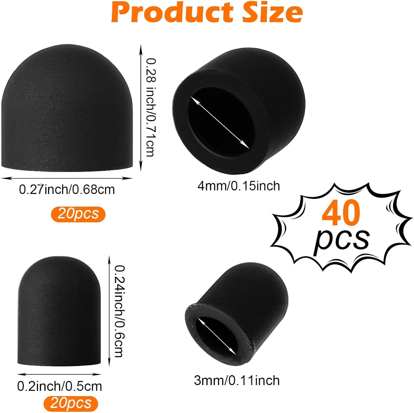 Bremorou 40 Pcs Stylus Tips Replacement Tips Only Pencil Rubber for Stylus Pens Soft No Scratches Sensitivity