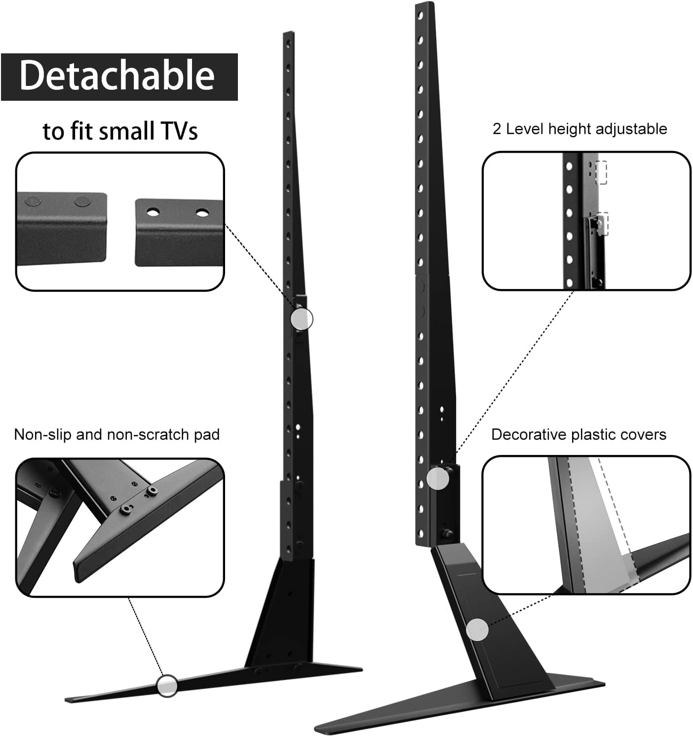 suptek 20-65 100 Universal Tabletop TV Stand for & pcs TV Installation Hardware Kit for Curved TV Bundle