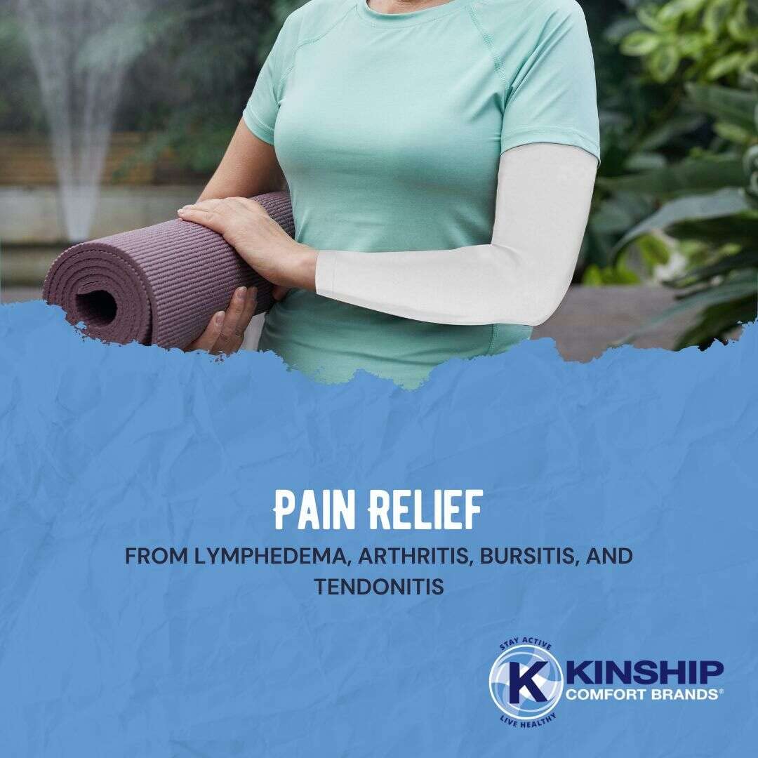 Kinship Comfort Brands Arm Compression Sleeves for Men and Women, Athletic, Sports, Muscle, Joint, Elbow Support, 1 Pair