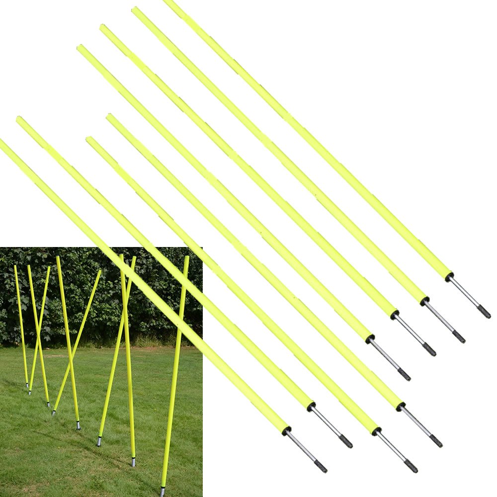 BlueDot Trading Soccer Agility Poles | 5ft Fixed Poles (8 Pack) for Outdoor Game, Speed & Endurance Exercise Training – Soccer Training Equipment for Agility Drills & Sport Coaching