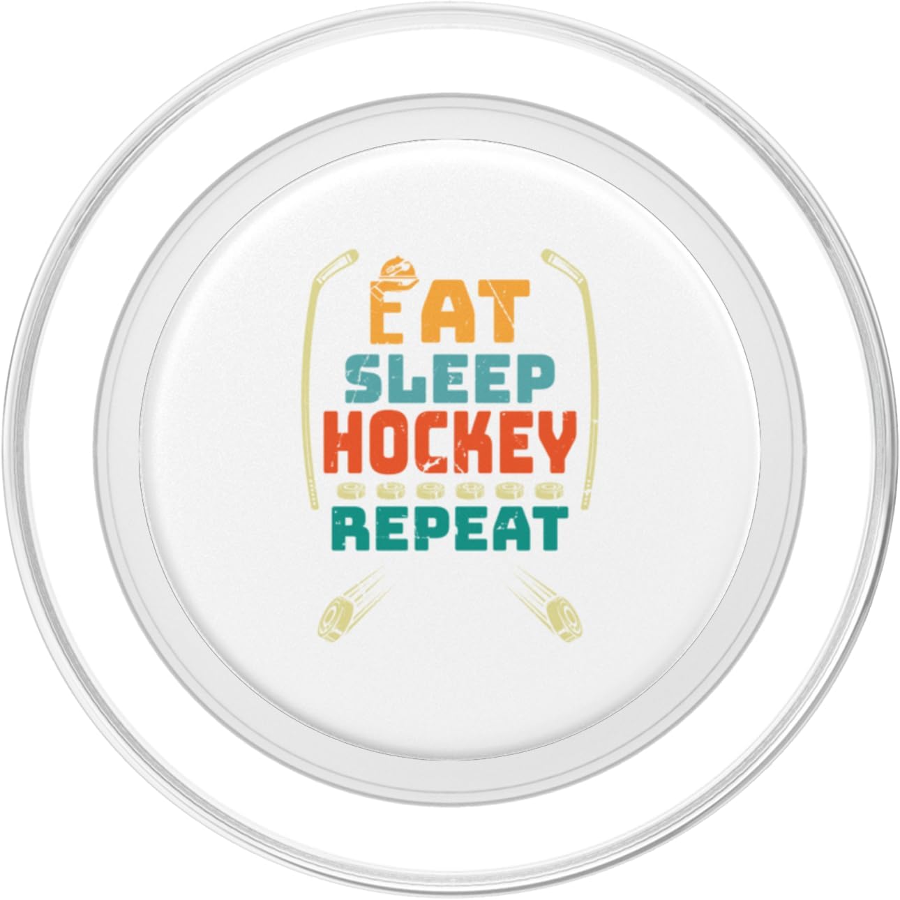 Couscous Eat Sleep Hockey Repeat funny retro vintage PopSockets MagSafe PopGrip for iPhone