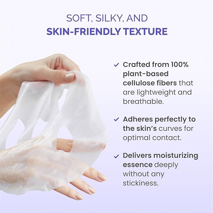 PLANTIFIQUE Facial Sheet Mask Collagen Boost 5 Pack ??Anti-Aging & Firming Face Mask Sheets with Collagen, Coenzyme Q10 & Blueberries ??Korean Skincare for a Smooth, Revitalized Look