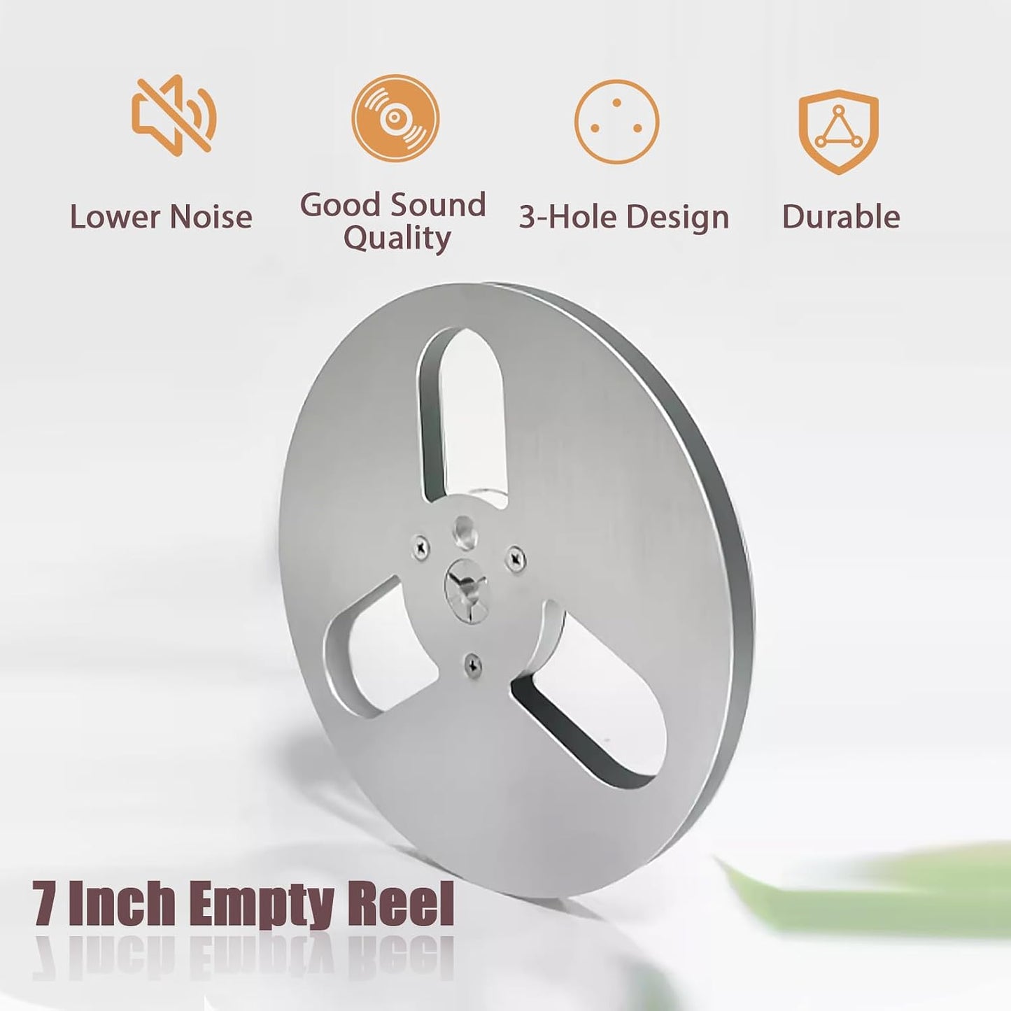 FOLOSAFENAR 1/4 Inch 7 Inch 3 Hub Empty Reel to Reel Take-up Reel - Universal Holes Aluminum Alloy Opening Part, Low