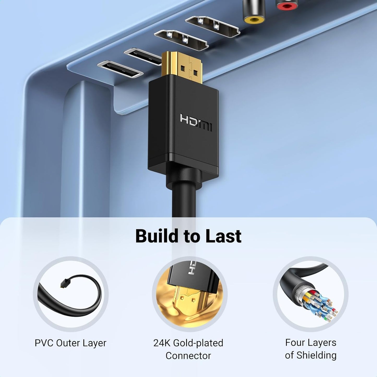 4K 3FT PS5 PS4 2 UGREEN HDMI Extension Cable HDMI Extender Male to Female Adapter Cord Compatible with Roku TV Stick