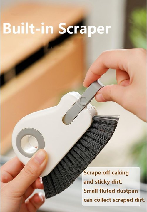 Groove Cleaning Brush - 2 in 1 Grout Cleaner Tool with Hard Bristle Grip for Sliding Door Tracks & Windows