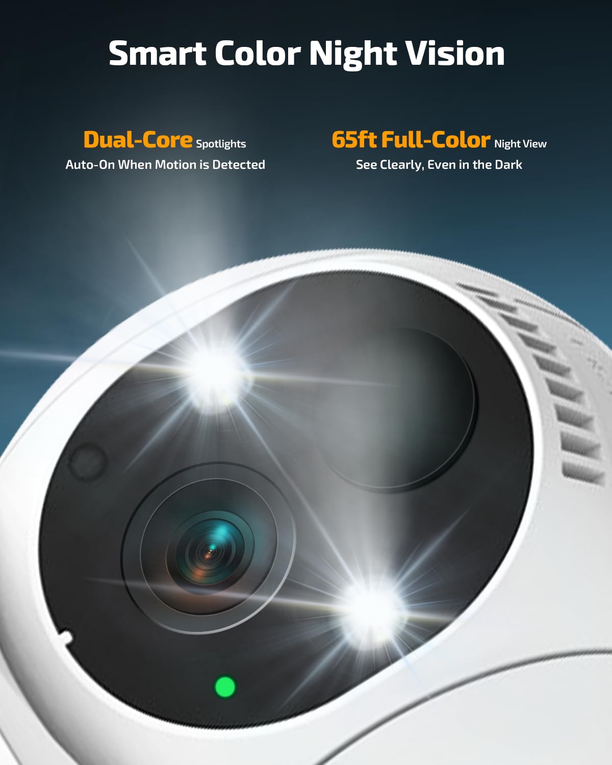 《100% Solar Powered &Full 360° Coverage》Outdoor Wireless PTZ Camera System, 4MP Solar Powered Battery Cameras, Home Video Surveillance Systems