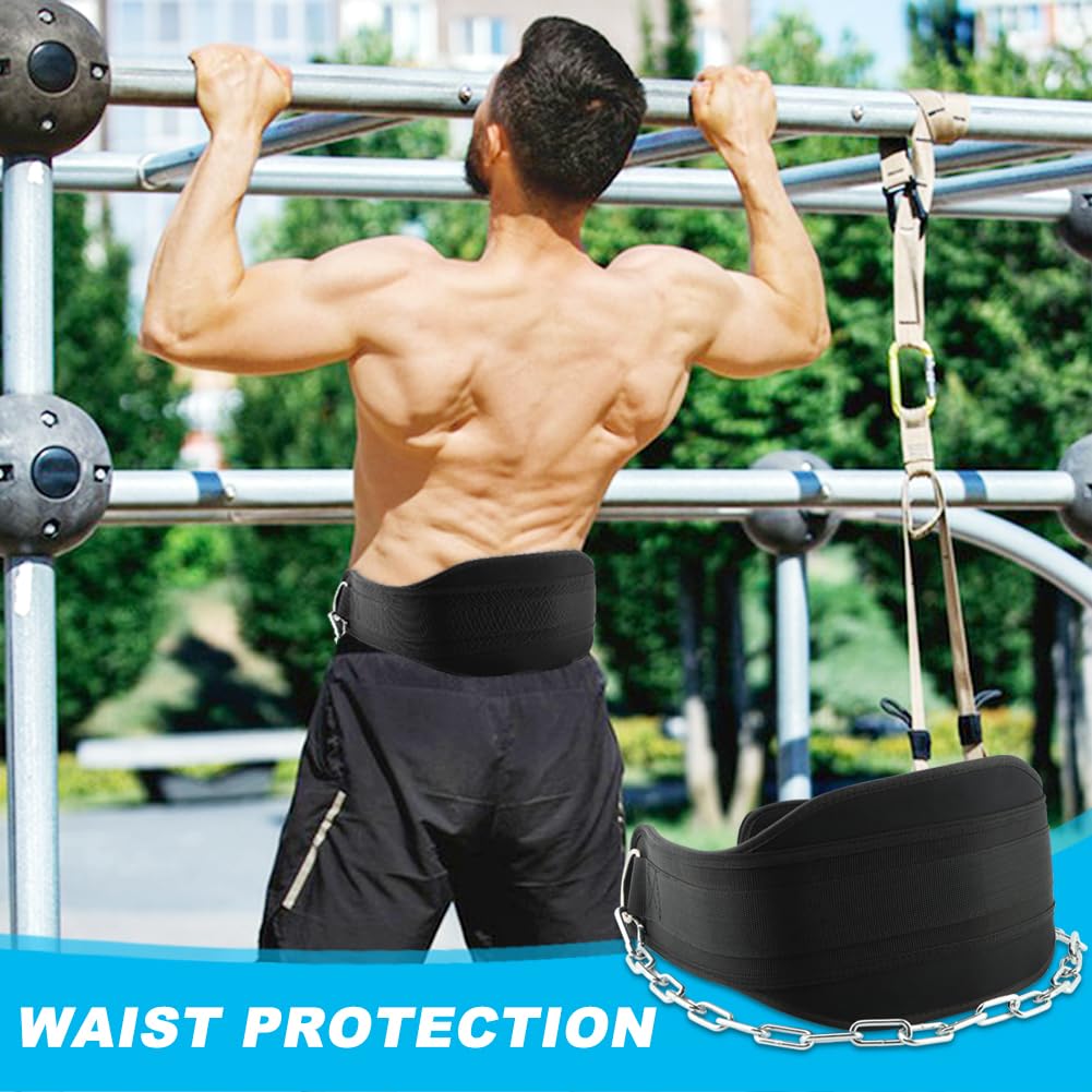 Dip Belt for Weightlifting,Weighted Pull Ups Belt with Chain,Weightlifting Belts for Men Women,Gym Workout Waist DipBelt for Weight Lifting,Squat,Training,Fitness Weight Belts