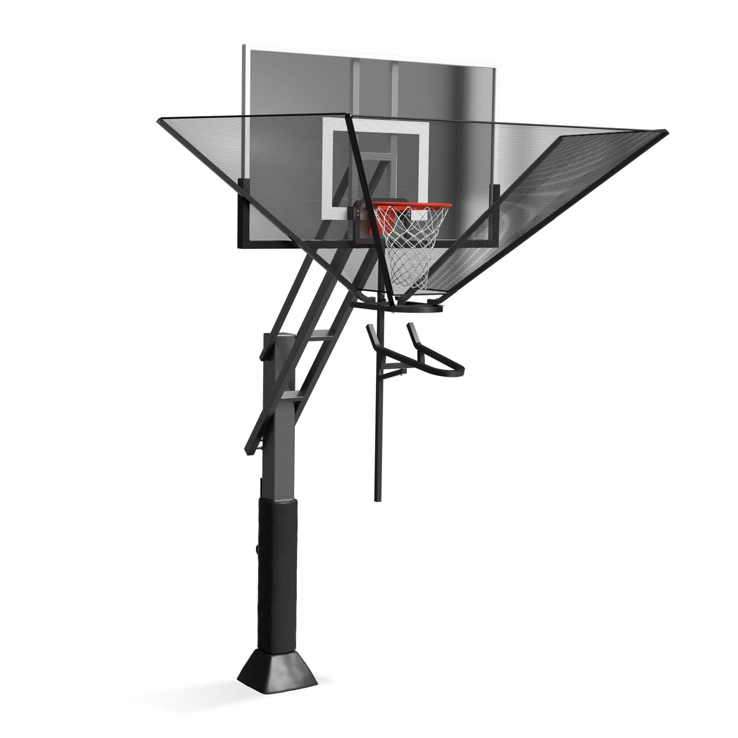 Basketball Rebounder Net Return System Machine Portable Suspended Shooting Basketball Rebounder Device Heavy Duty Basketball Training Equipment with 360°Rotating Track for Continuous Solo Practice