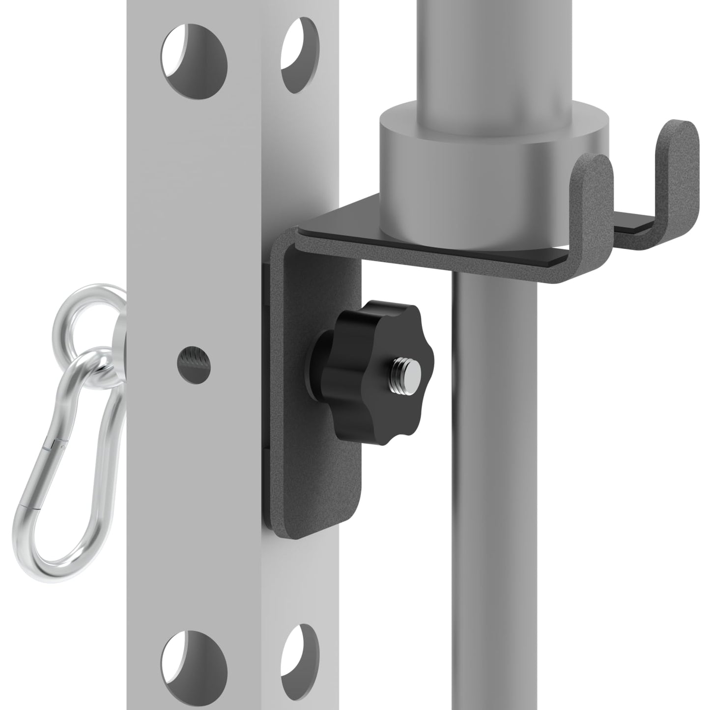 Vatemechie Heavy-Duty Power Rack Attachments, Quick-Install Home Gym Accessories for 2x2, 2x3 & 3x3 Power Racks, Fits 1/2", 5/8" & 1" Holes (Rack-Mounted Olympic Barbell Holder)