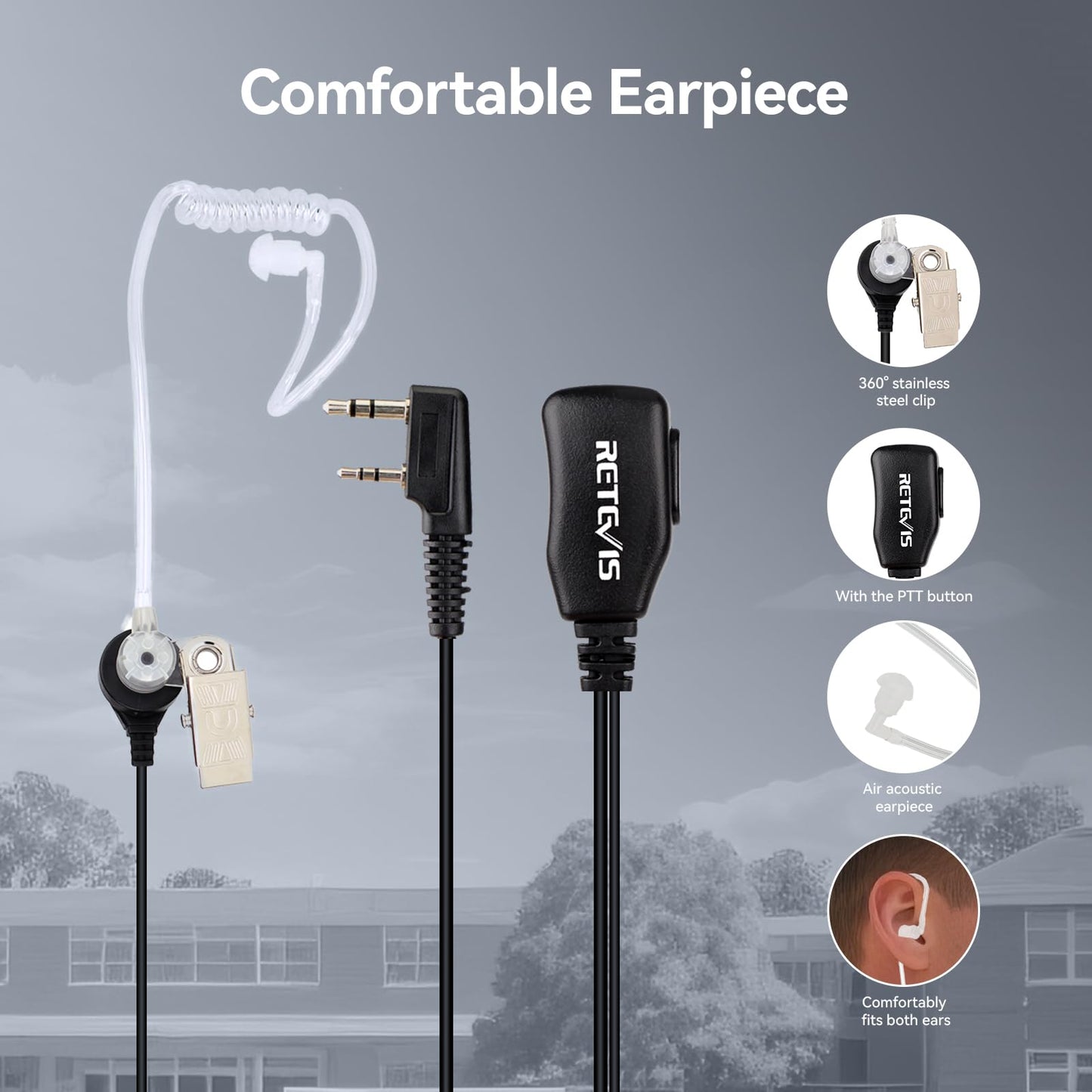 Retevis RT21H Walkie Talkies for Adults, Long Range Walkie Talkies, Hidden Display, FRS Two Way Radios with Earpiece, 1200mAh, Handfree, for Government Education Churches(10 Pack)