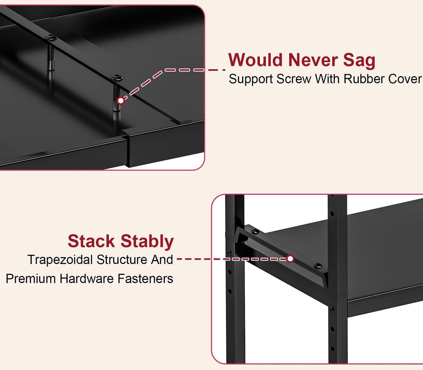 X-cosrack 12" Wide 100LBS Loading-Bearing Heavy Duty Kitchen Storage Shelf, Expandable Cabinet Shelf Organizer, Stackable Adjustable Storage Shelves for Kitchen Cabinet Cupboard Pantry Counter