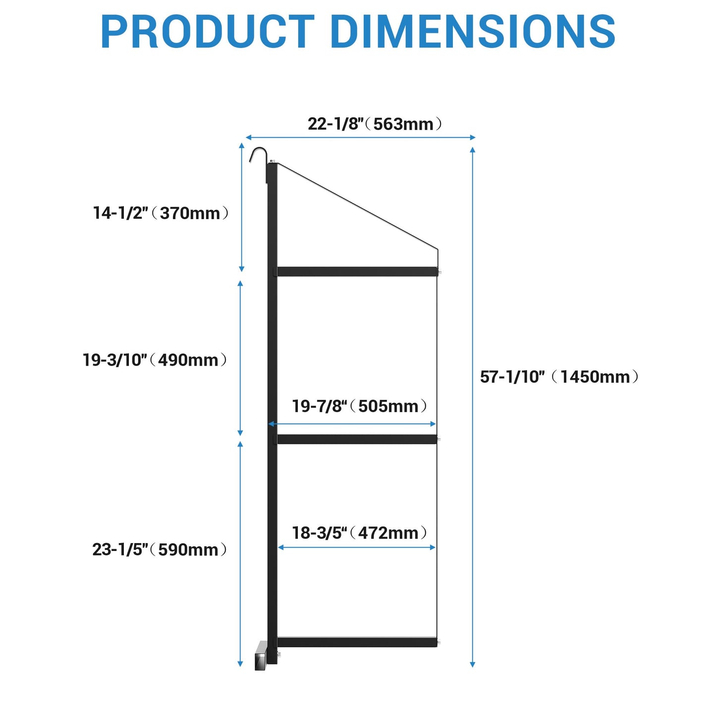 GAOMON 8 Pack Shipping Container Shelving Bracket, 3-Tier Adjustable Black Power Coated Steel Brackets, 22"x60", 1100LBS Hanging Type Cargo Containers Storage Rack for Heavy Tools/Equipment