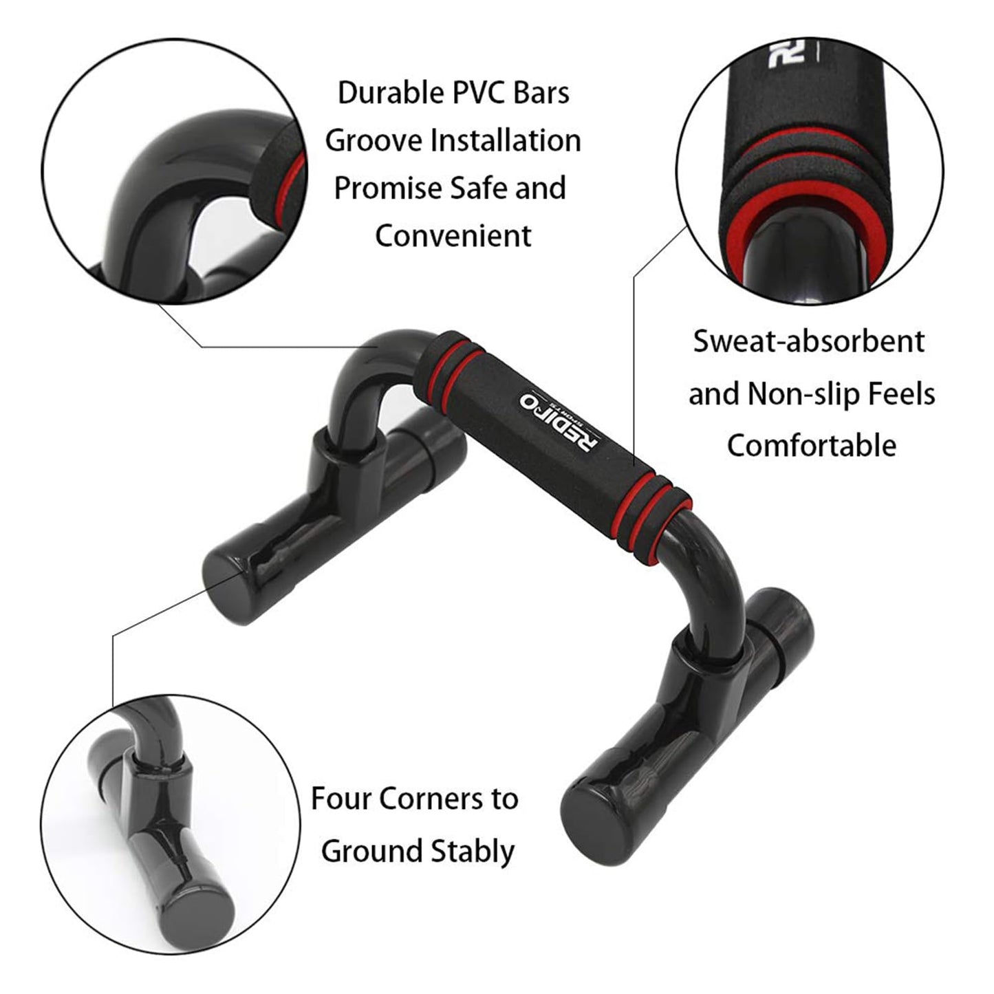 Push Up Bars Strength Training - Workout Stands With Ergonomic Push-up Bracket Board with Anti-Slip Sturdy Structure Portable for Home Fitness Training, Push Up Stands Handle for Floor Workouts