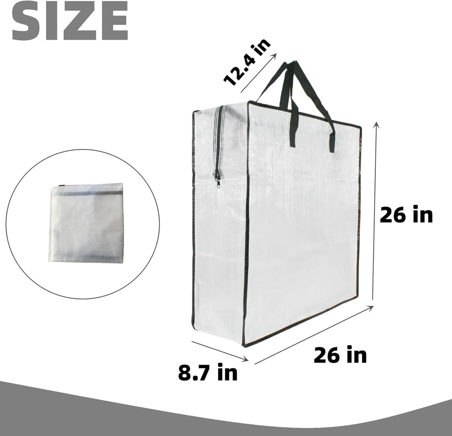 Skiennix Clear Storage Bags - 9 Pack Zippered Organizers for Blankets, Clothes & Bedding | Ideal for Moving & Underbed Storage