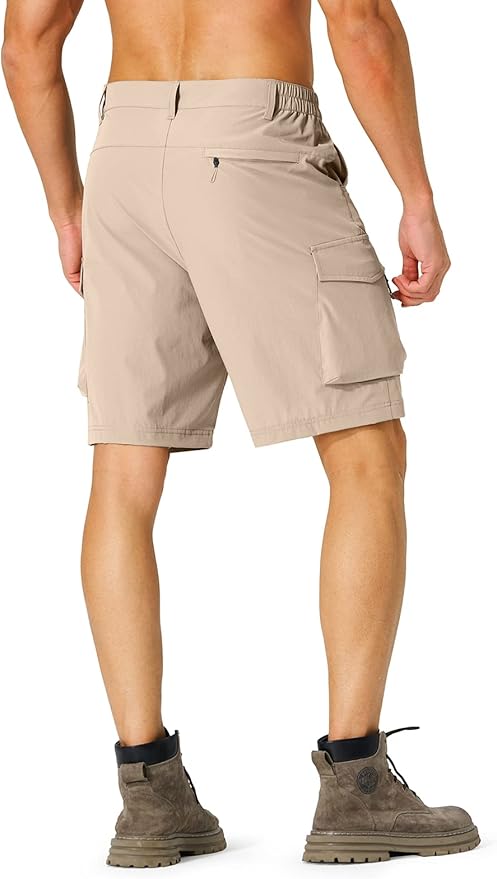 Men's Hiking Cargo Shorts Quick Dry Lightweight Travel Shorts with Multi Pockets for Fishing Camping Golf