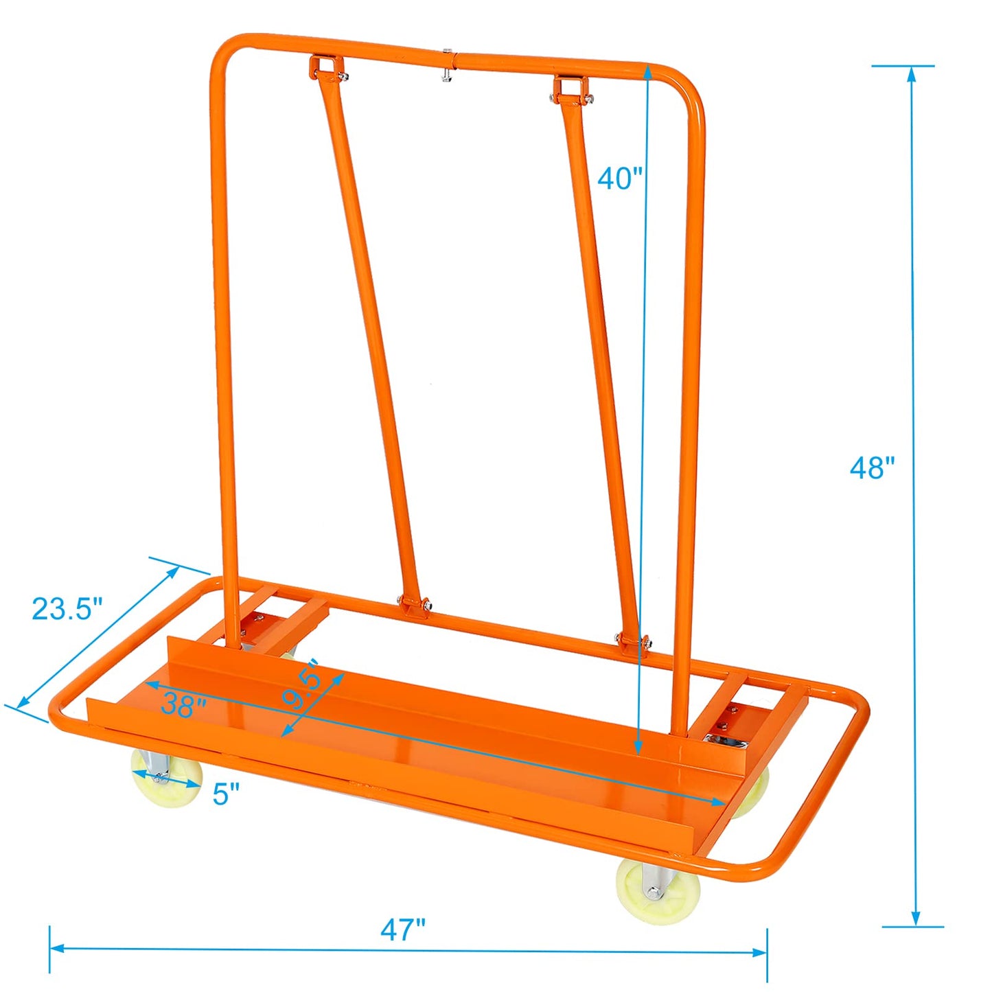 Drywall Cart, Drywall Dolly with 4 Swivel Wheels, 1800lbs Drywall Sheet Cart Use for Handling Wall Panel, Sheetrock, Wood Panel, for Garage, Home, Warehouse