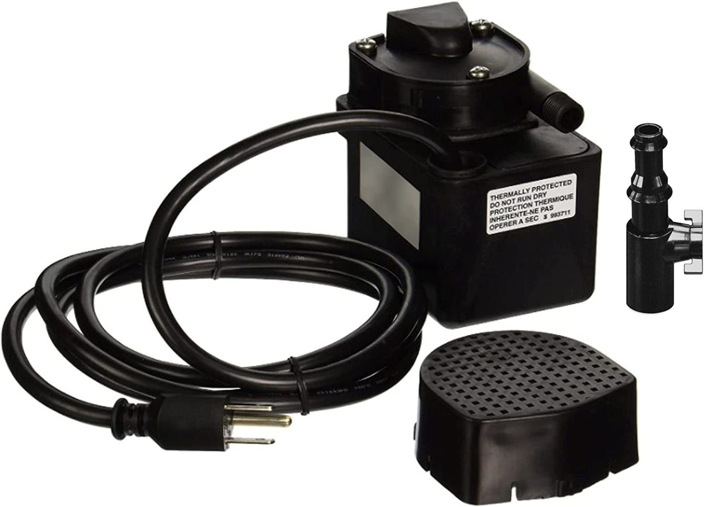 Little Giant PE-2H-PW 115 Volt, 1/40 HP, 300 GPH Epoxy Encapsulated Direct Drive Submersible Pump with 6-Ft. Cord and Flow Control Valve, Black, 566609