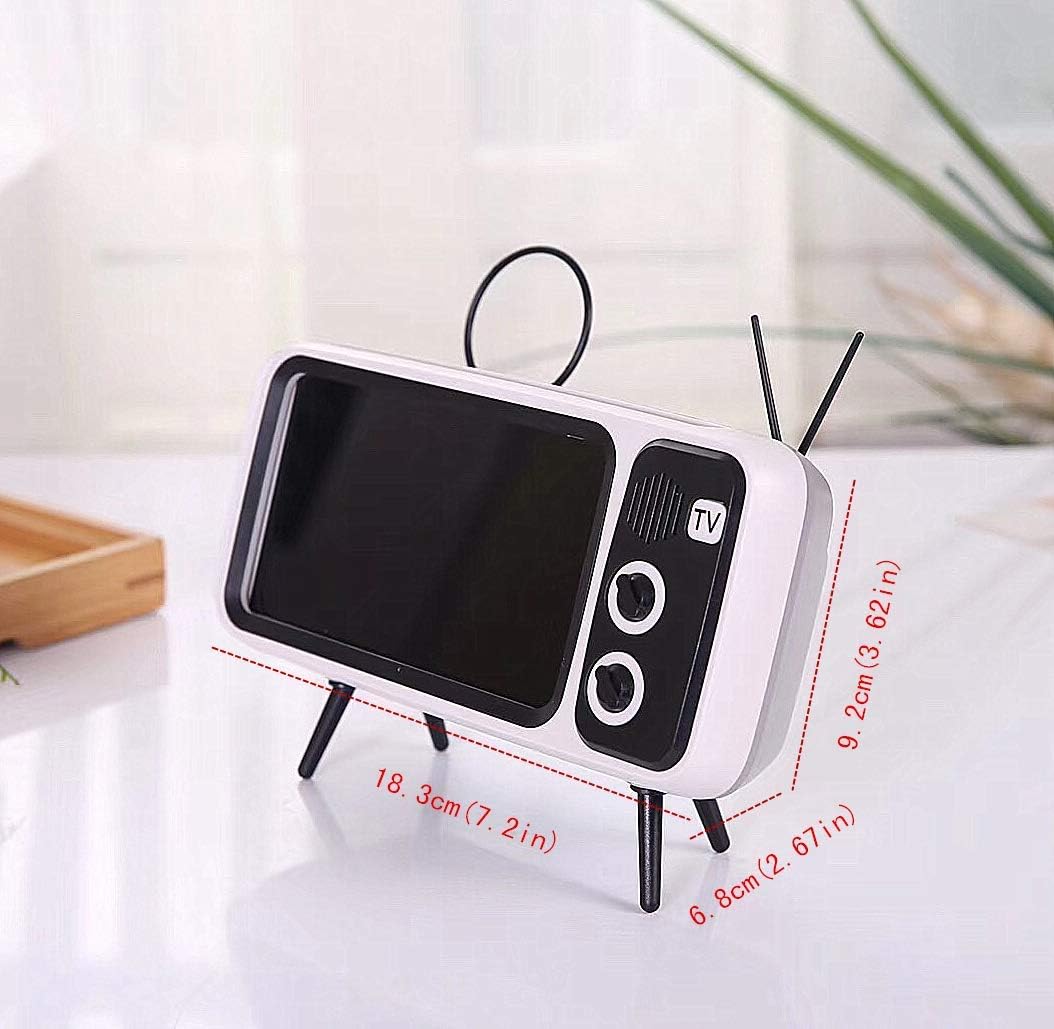 UnnFiko Retro TV Style Desk Mount - Universal Holder for iPhone and Samsung Devices (TV Gray)