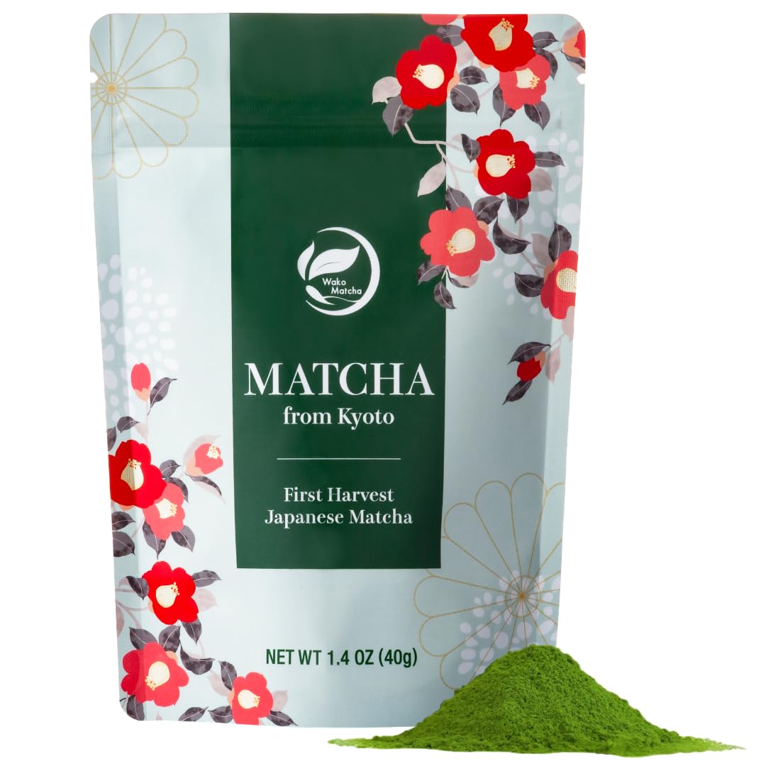 Wako Matcha - Authentic Uji Matcha Green Tea Powder | First Harvest, Ceremonial Grade, 40g
