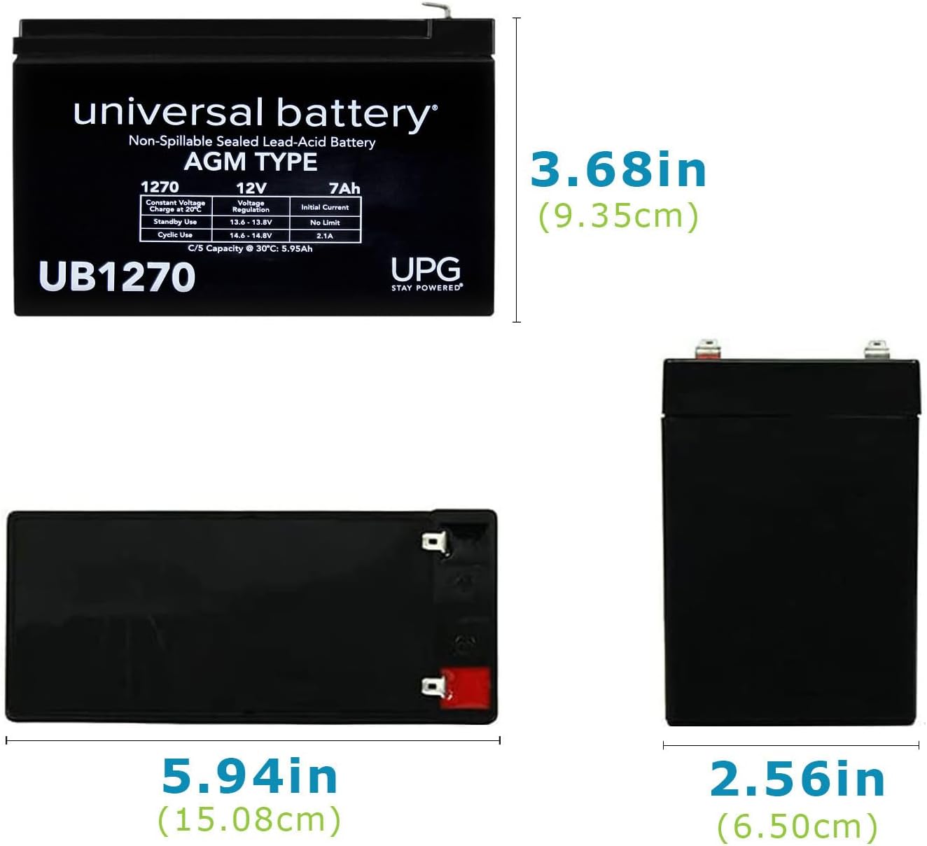 UPG 12V 7.2AH Security Alarm System Battery SLA Security Certified-Electronics