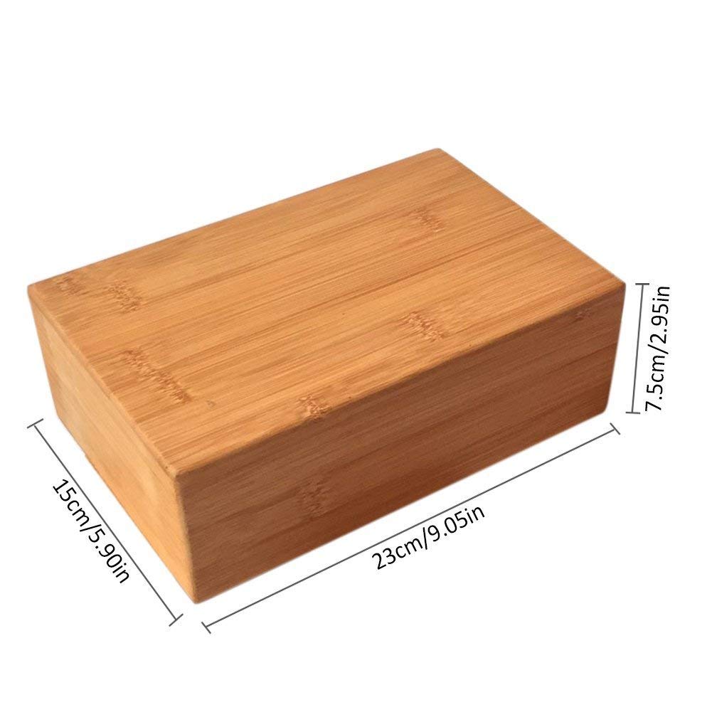 Bamboo Yoga Block (2 PCS), Bamboo Handstand Block,Support Brick to Deepen Poses, Improve Strength and Aid Balance and Flexibility