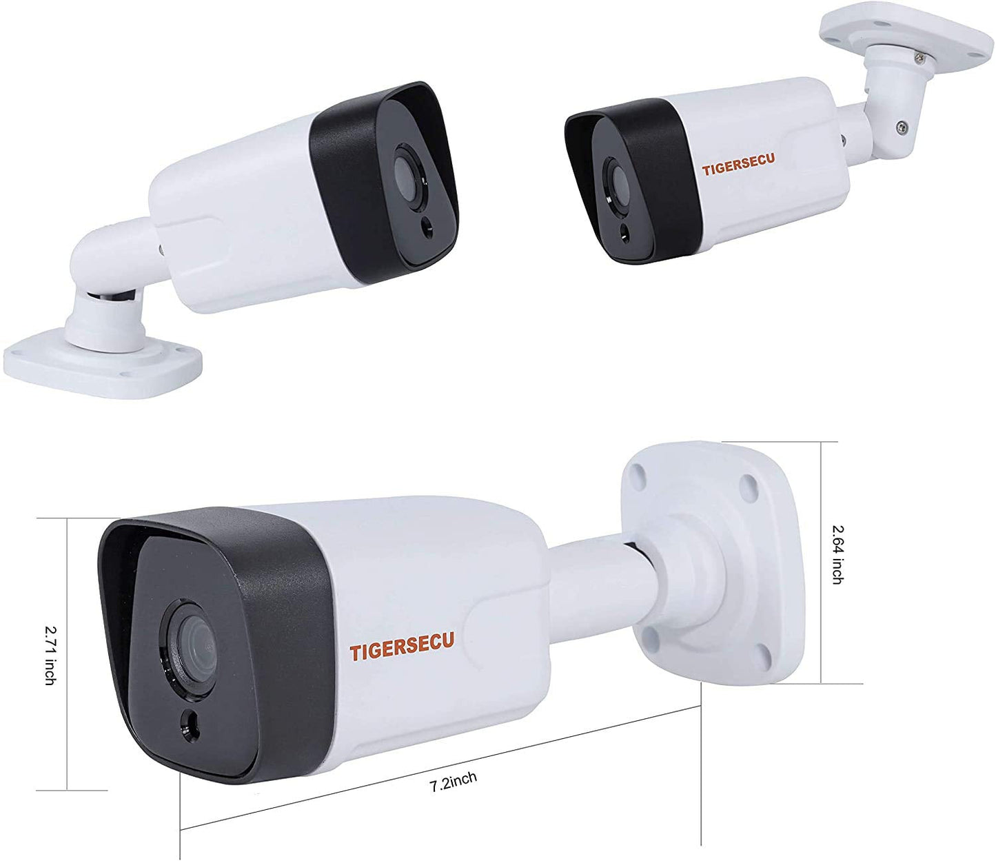 TIGERSECU 5MP Metal Long Range Security Camera for TVI, CVI, AHD, CVBS DVRs, Weatherproof for Indoor/Outdoor Use, Hybrid 4-in-1 with OSD Switch (Power Supply and Coaxial Cable Sold Separately)