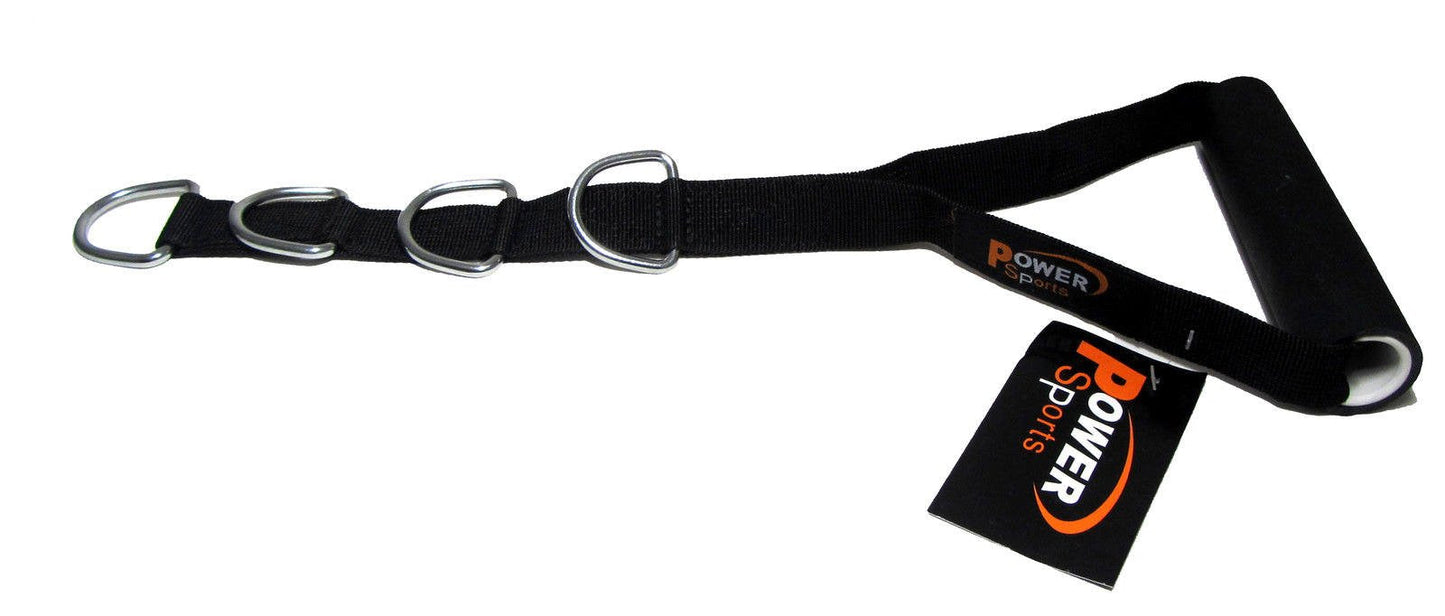 Stirrup Handle with 4 D-Rings Adjustable Cable Machine Attachment Power Sports (Sold Single)
