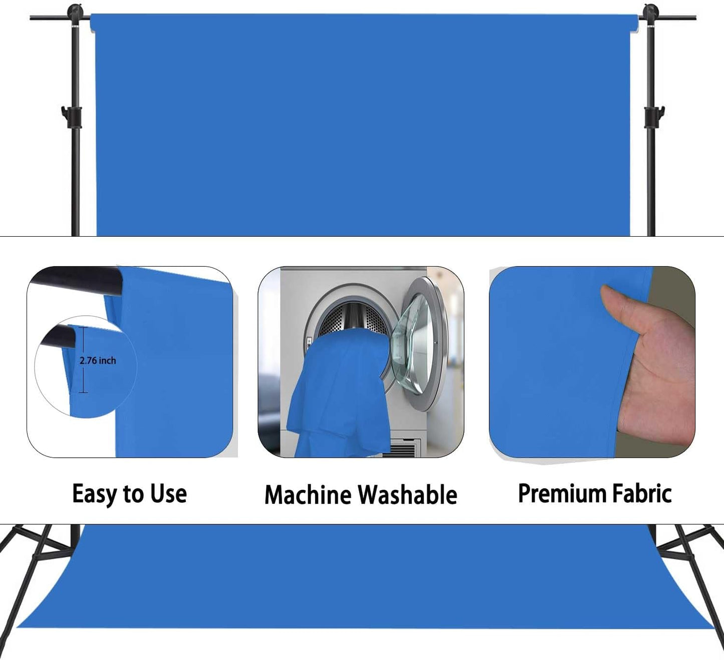 TERSUM 5x7ft Royal Blue Backdrop, Photo Booth Portrait Photography Backdrops, Studio Blue Screen Backdrop