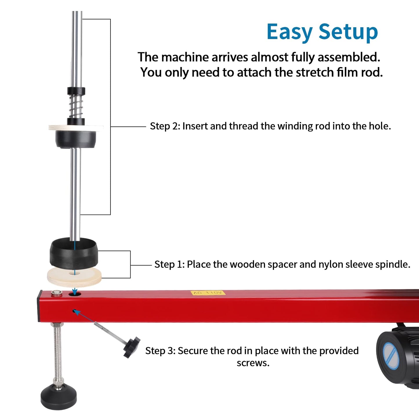 CHENNTAI Electric Stretch Film Wrapping Bench, with 15.75 in Turntable and Foot Pedal Dispenser Wrapping Machine Film Width Within 29.52 in for Product Packaging