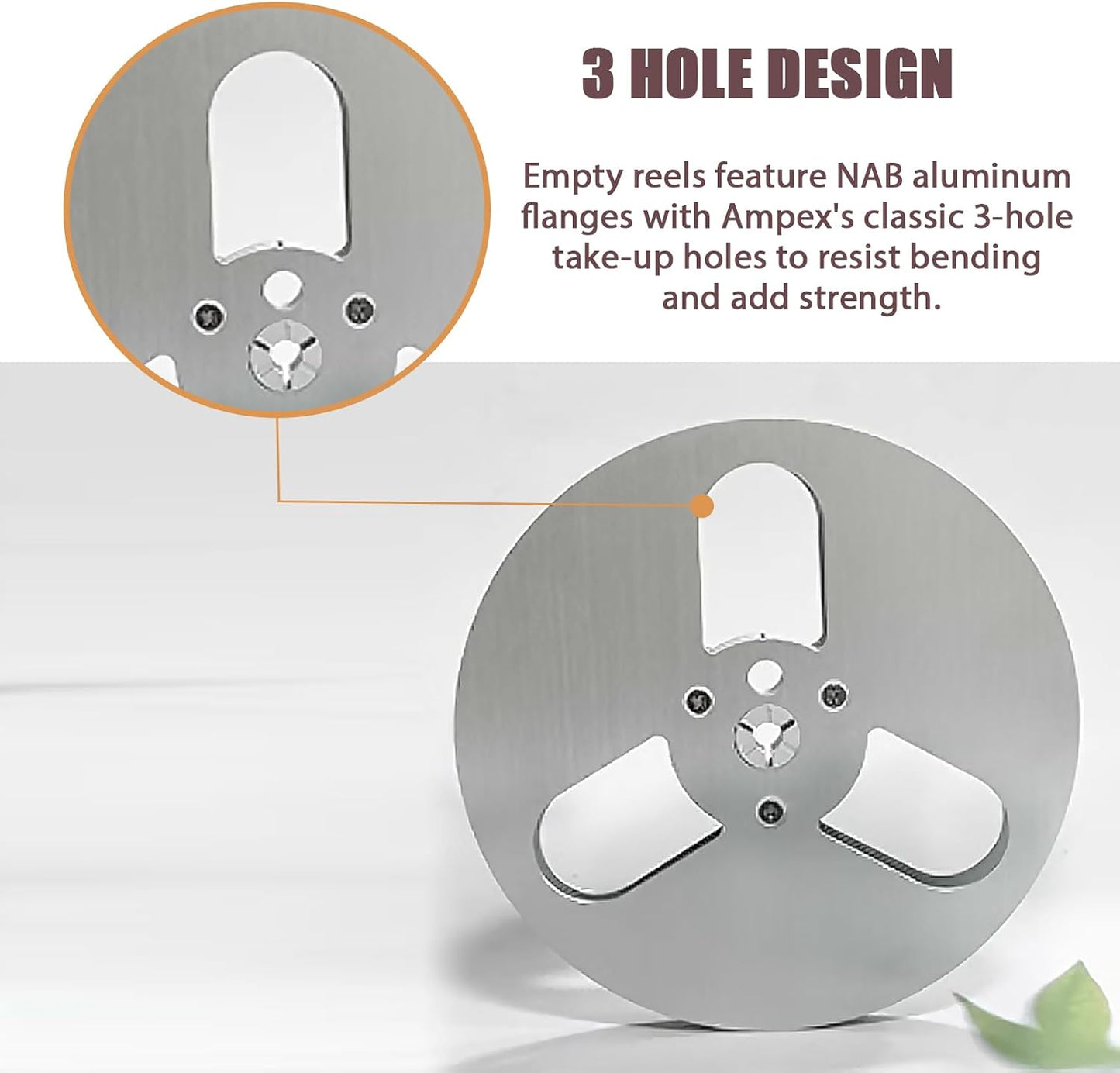 FOLOSAFENAR 1/4 Inch 7 Inch 3 Hub Empty Reel to Reel Take-up Reel - Universal Holes Aluminum Alloy Opening Part, Low