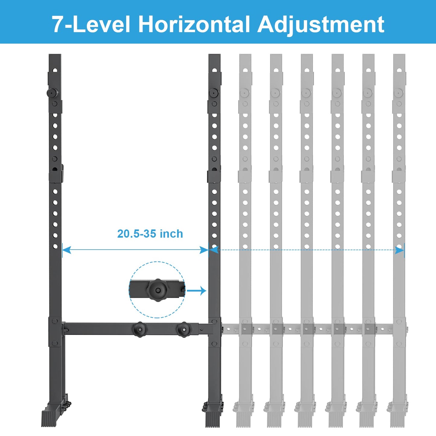 Uboway Barbell Rack Squat Stand Adjustable Bench Press Rack 700LBS Max Load Multi-Function Weight Lifting Home Gym Fitness